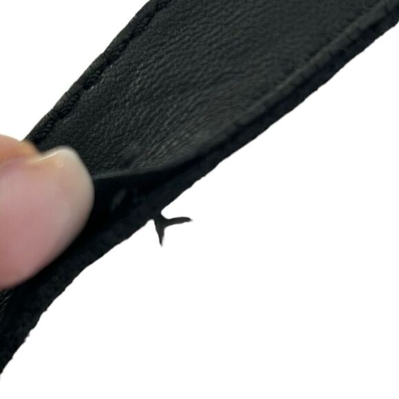 Vintage Fossil Black Leather Crossbody Front Flap Pocket Note Photos For Flaws - Picture 11 of 16